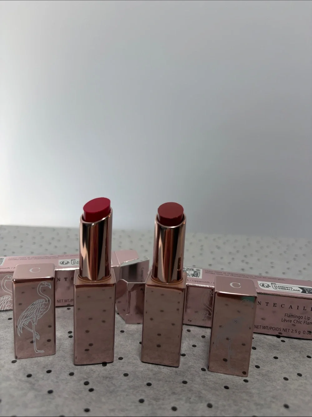 2 Chantecaille Lipstick Duo in jacaranda & camu camu. NIB